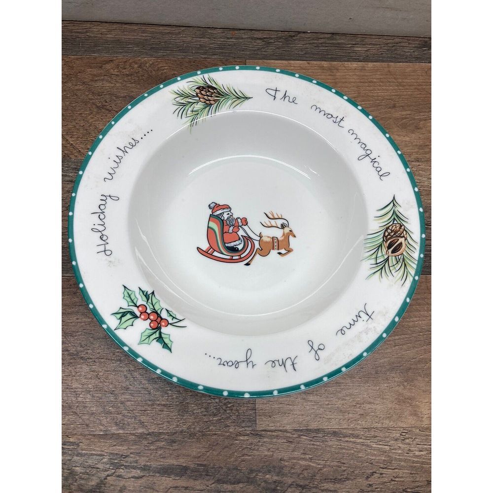 MIKASA CHRISTMAS WISH (GREEN , WHITE ) Soup Bowl 9 1/2"